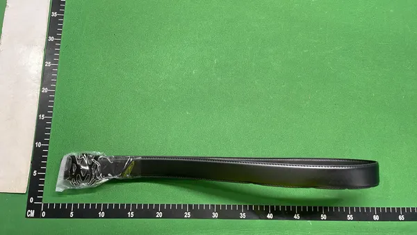Black Leather Belt With Ornate Silver Buckle — warehouse QC photo 4