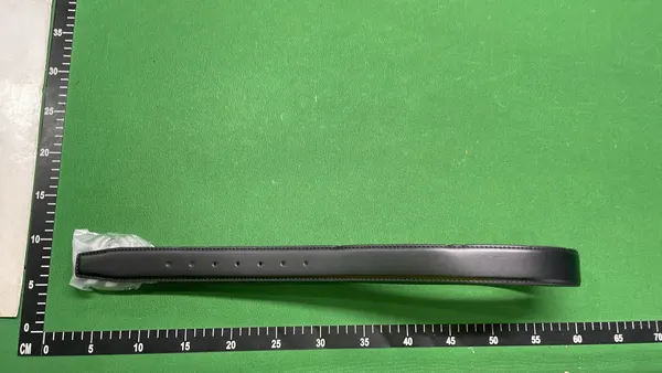 Black Leather Belt With Ornate Silver Buckle — warehouse QC photo 5