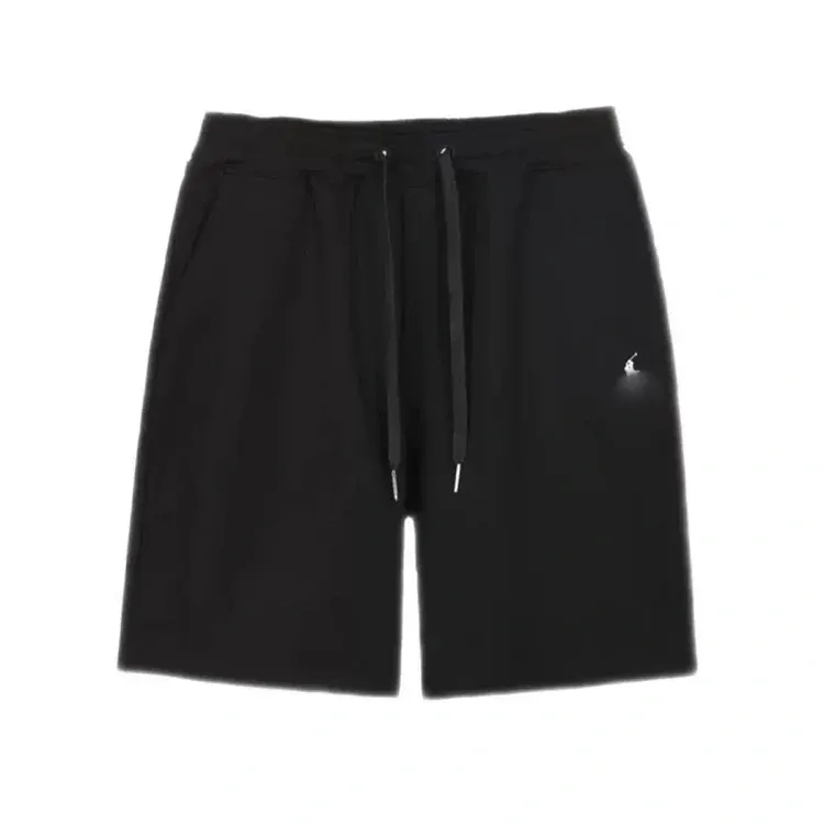 Black Drawstring Sweat Shorts With Side Pockets (White) — merchant catalogue photo