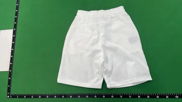 Black Drawstring Sweat Shorts With Side Pockets (White) — warehouse QC photo 3
