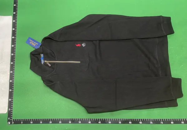 White Quarter-Zip Funnel Neck Sweatshirt — warehouse QC photo 2