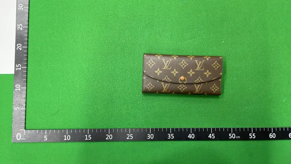 Brown Monogram Print Long Envelope Wallet — warehouse QC photo 2
