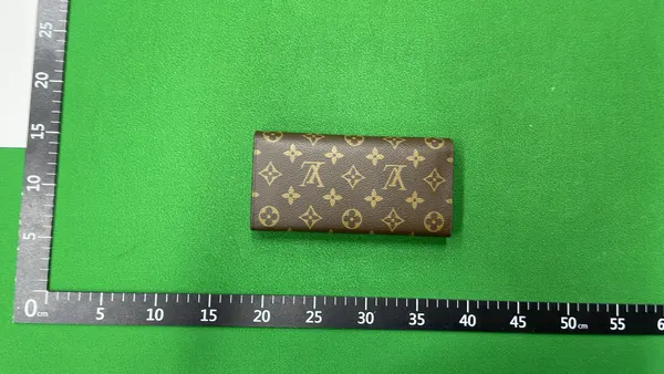 Brown Monogram Print Long Envelope Wallet — warehouse QC photo 3