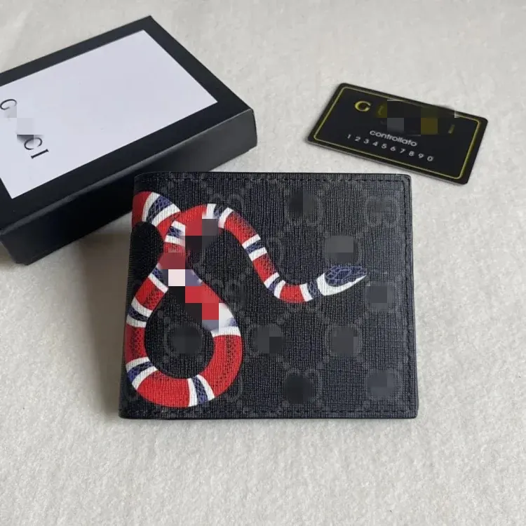 Black Bifold Wallet With Red Snake Print — merchant catalogue photo