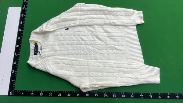Cream Cable Knit Crewneck Sweater — warehouse QC photo 6