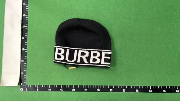 Knit Beanie With Jacquard Monogram Cuff Band — warehouse QC photo 2