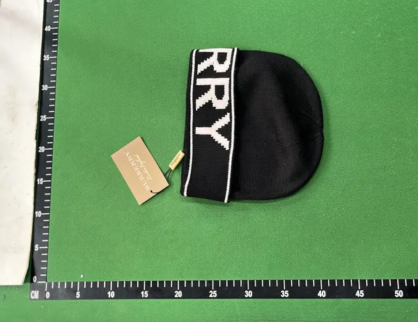Knit Beanie With Jacquard Monogram Cuff Band — warehouse QC photo 3