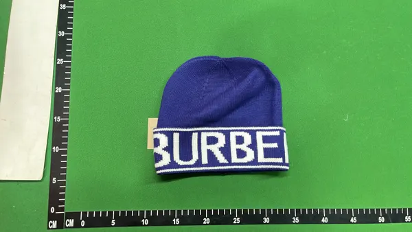 Knit Beanie With Jacquard Monogram Cuff Band — warehouse QC photo 4