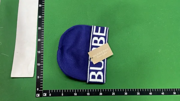Knit Beanie With Jacquard Monogram Cuff Band — warehouse QC photo 6