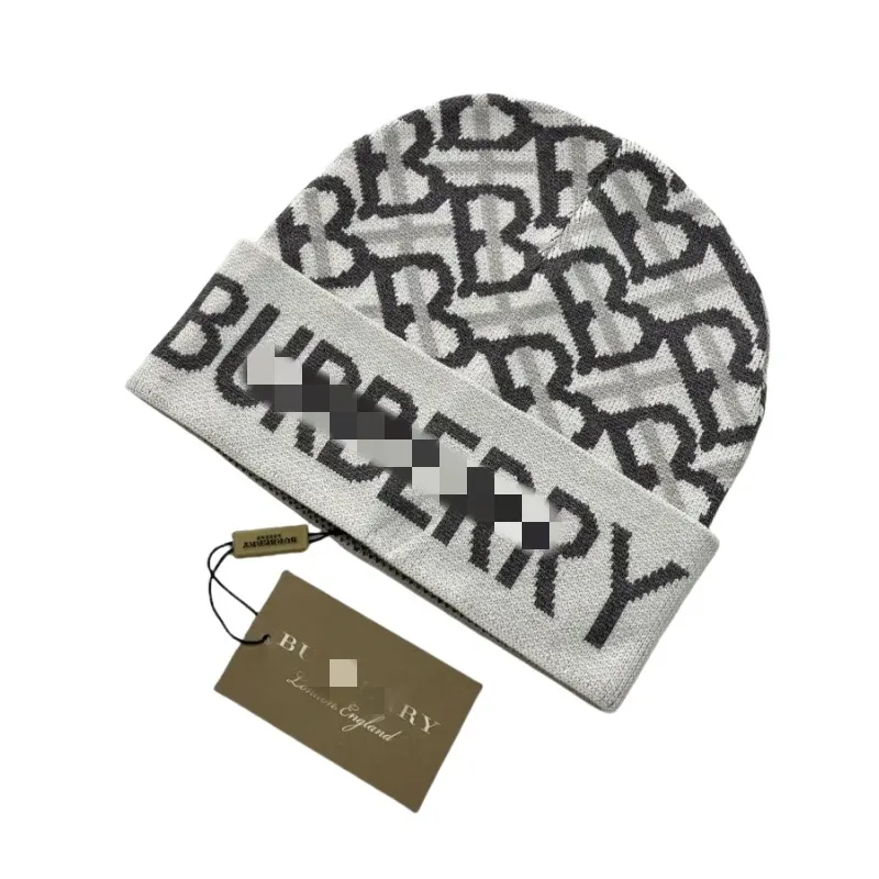 Monogram Jacquard Knit Beanie With Logo Cuff — merchant catalogue photo