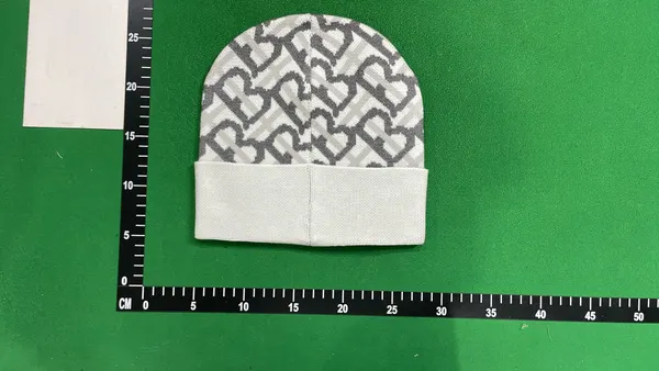 Monogram Jacquard Knit Beanie With Logo Cuff — warehouse QC photo 2