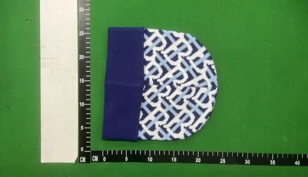 Monogram Jacquard Knit Beanie With Logo Cuff — warehouse QC photo 5