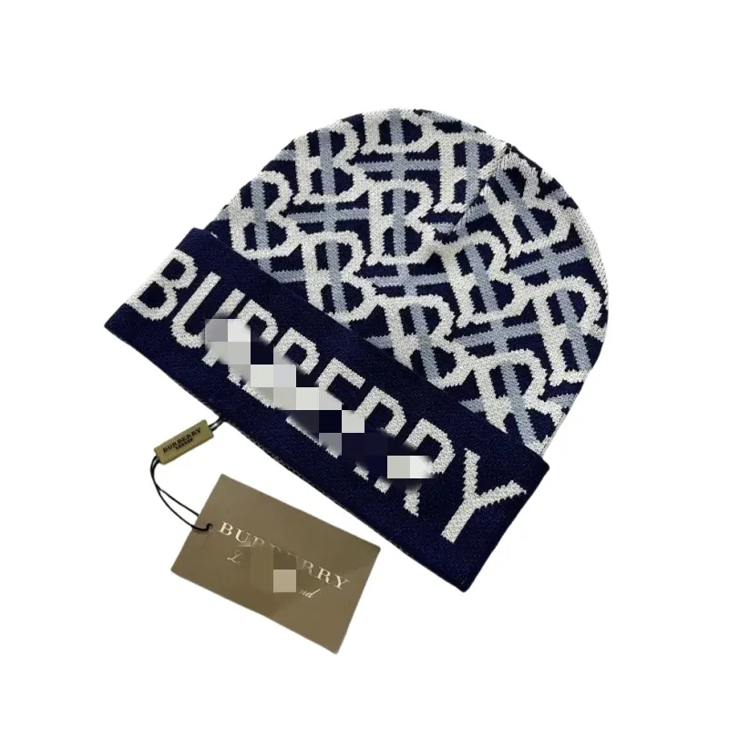 Monogram Jacquard Knit Beanie With Logo Cuff (Black) — merchant catalogue photo