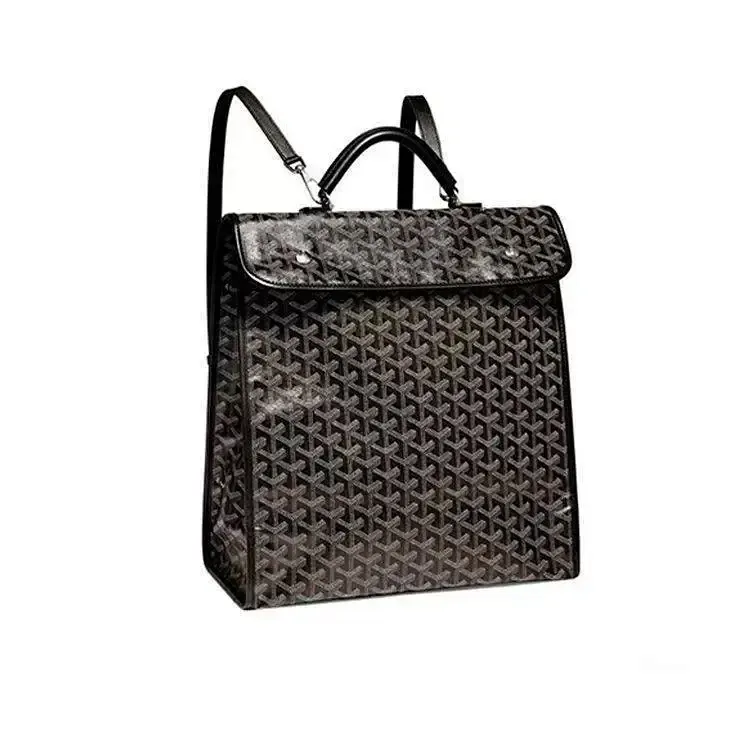 Chevron Print Coated Canvas Flap Backpack — merchant catalogue photo