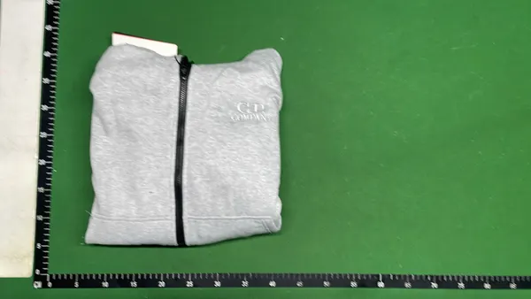 White Zip Hoodie With Twin Lens Hood — warehouse QC photo 4