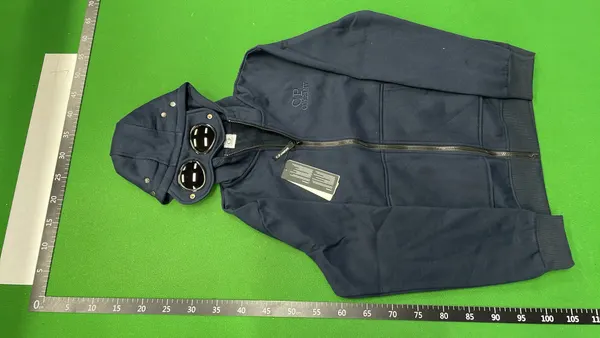 White Zip Hoodie With Twin Lens Hood — warehouse QC photo 6