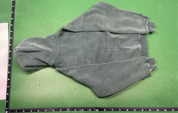 Washed Grey Zip-Up Hooded Jacket — warehouse QC photo 3