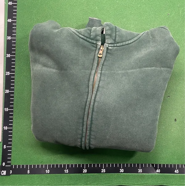 Washed Grey Zip-Up Hooded Jacket — warehouse QC photo 4