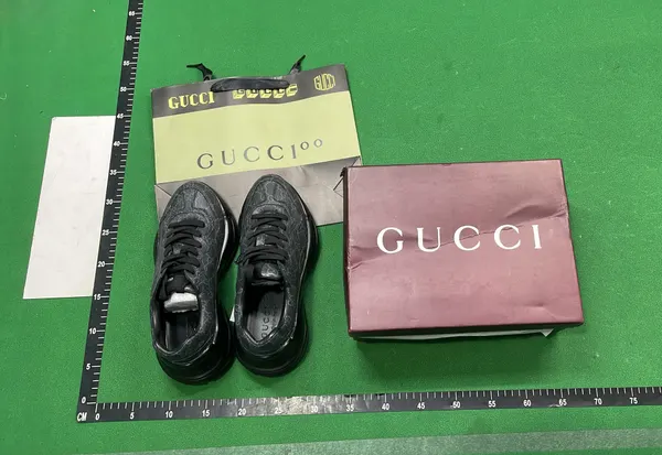 Chunky Monogram Canvas Dad Sneakers — warehouse QC photo 1