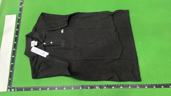 Grey Short-Sleeve Polo Shirt With Chest Emblem — warehouse QC photo 2