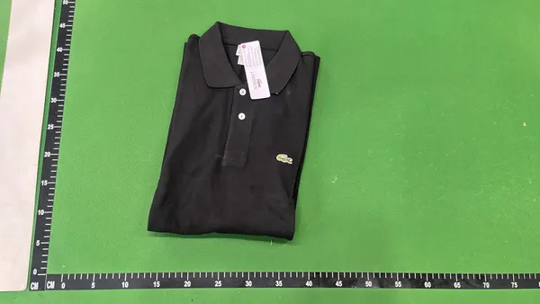 Grey Short-Sleeve Polo Shirt With Chest Emblem — warehouse QC photo 4