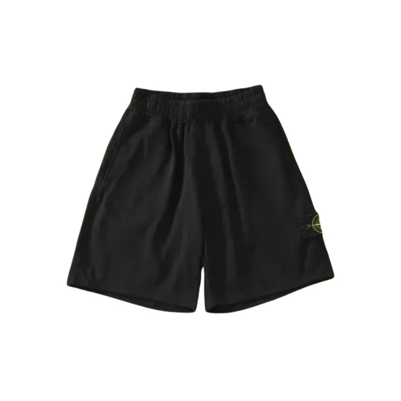 Elastic Waist Shorts With Logo Badge Patch — merchant catalogue photo