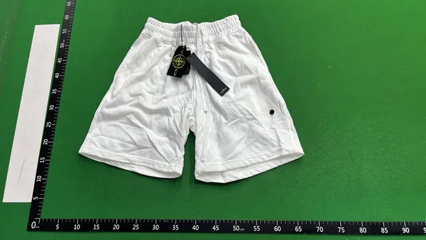 Elastic Waist Shorts With Logo Badge Patch (White) — warehouse QC photo 2