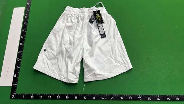 Elastic Waist Shorts With Logo Badge Patch (White) — warehouse QC photo 3