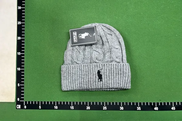 Grey Cable-Knit Cuffed Beanie — warehouse QC photo 1