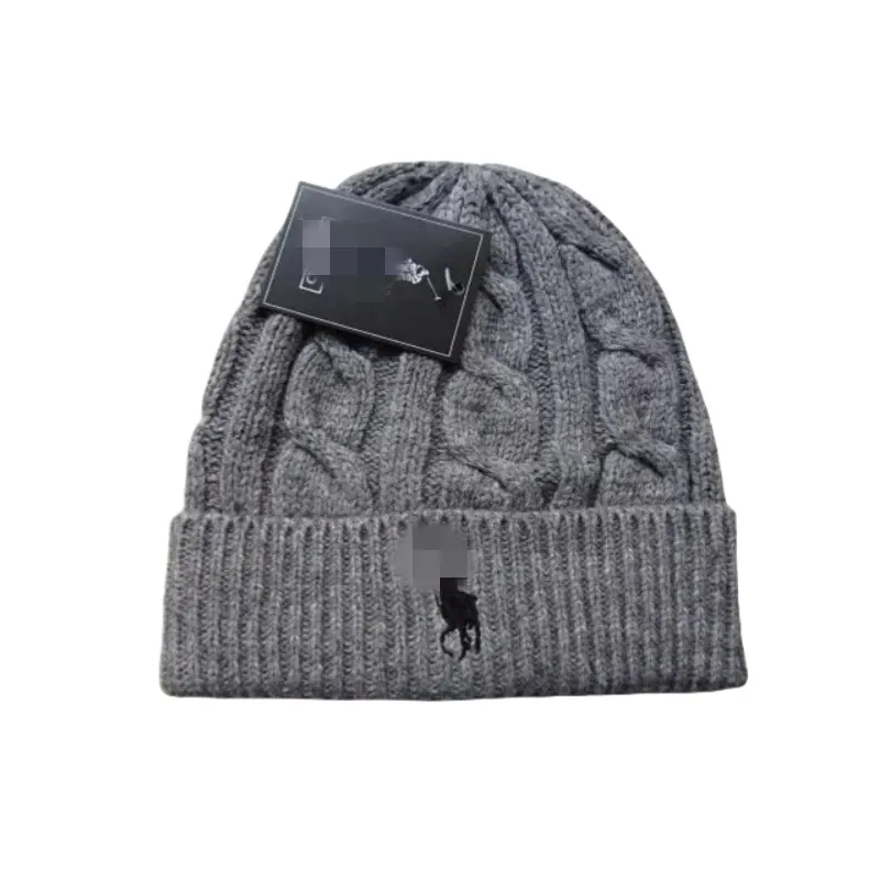 Grey Cable-Knit Cuffed Beanie (White) — merchant catalogue photo