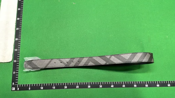 Charcoal Check Belt With Matte Black Buckle — warehouse QC photo 2