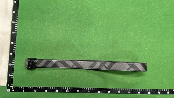 Charcoal Check Belt With Matte Black Buckle — warehouse QC photo 4