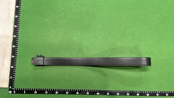 Charcoal Check Belt With Matte Black Buckle — warehouse QC photo 5