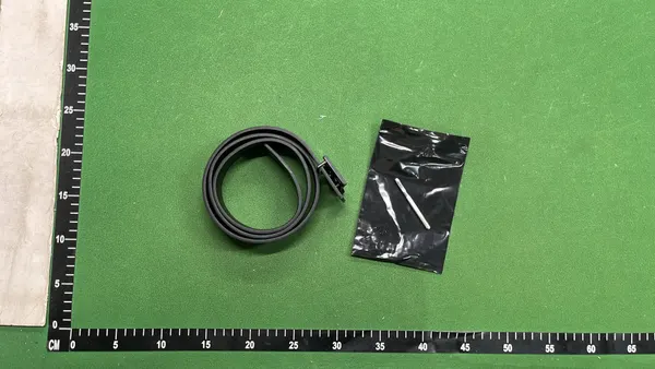 Charcoal Check Belt With Matte Black Buckle — warehouse QC photo 6