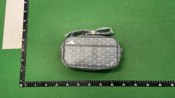 Black Chevron Print Crossbody Camera Bag — warehouse QC photo 1