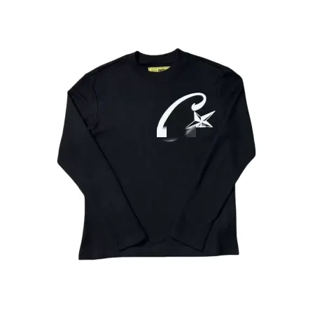 White Raglan Long Sleeve Top With Script Print — merchant catalogue photo