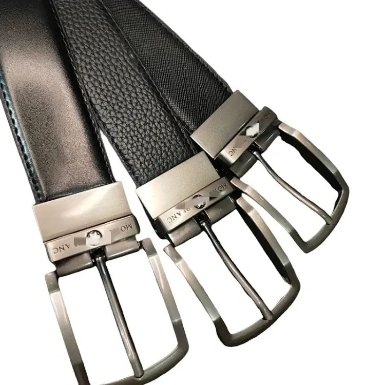 Pin Buckle Leather Belt With Textured Strap — merchant catalogue photo