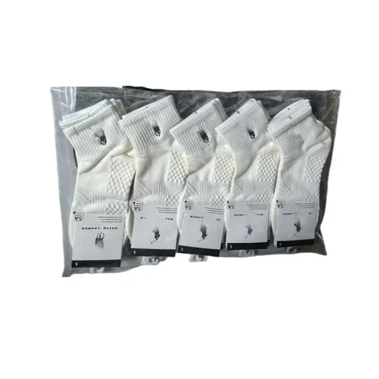 White Ribbed Crew Socks Five-Pair Pack — merchant catalogue photo