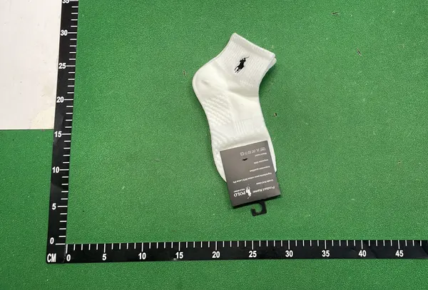 White Ribbed Crew Socks Five-Pair Pack — warehouse QC photo 2