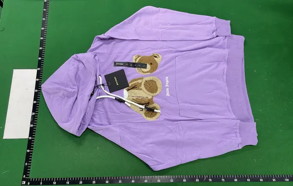 Teddy Bear Print Pullover Hoodie — warehouse QC photo 2