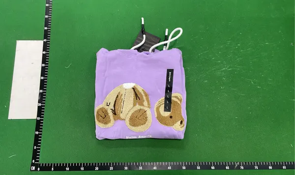 Teddy Bear Print Pullover Hoodie — warehouse QC photo 4