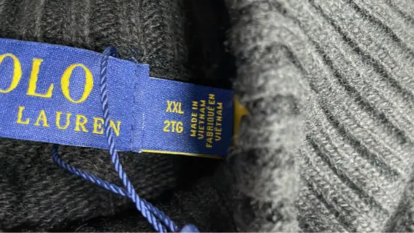 Black Cable Knit Sweater With Ribbed Trim — warehouse QC photo 1