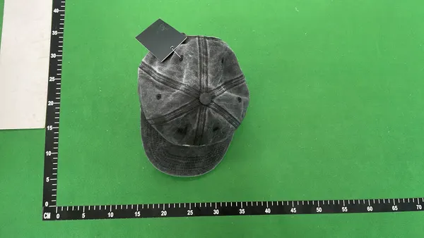 Washed Black Embroidered Script Baseball Cap — warehouse QC photo 1