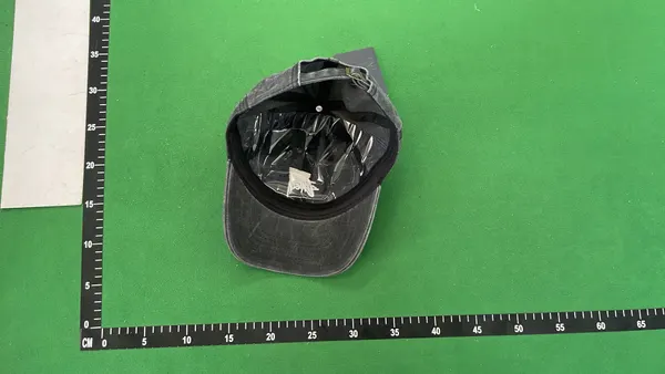 Washed Black Embroidered Script Baseball Cap — warehouse QC photo 3