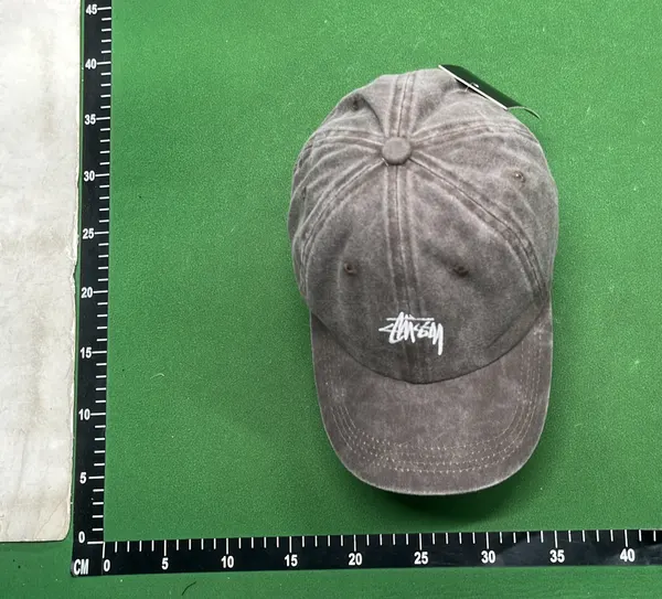 Washed Black Embroidered Script Baseball Cap — warehouse QC photo 4