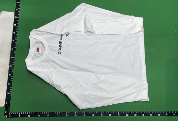 White Chest-Text Long-Sleeve Tee — warehouse QC photo 2