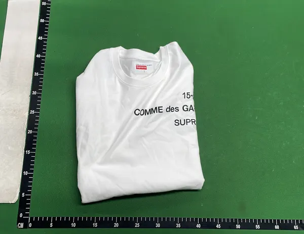 White Chest-Text Long-Sleeve Tee — warehouse QC photo 4