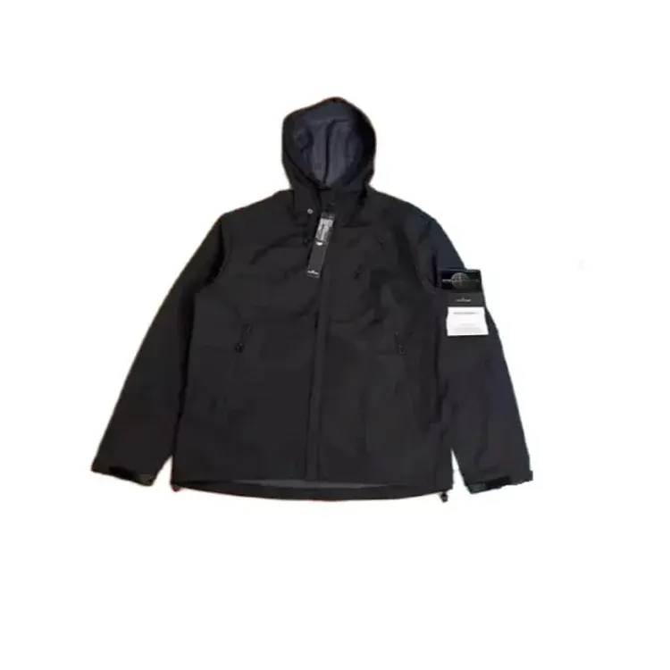 Black Hooded Softshell Zip Jacket — merchant catalogue photo