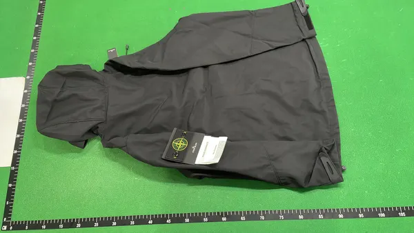 Black Hooded Softshell Zip Jacket — warehouse QC photo 3