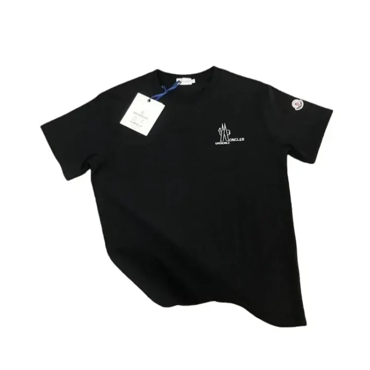 Black Tee With Embroidered Chest Logo — merchant catalogue photo